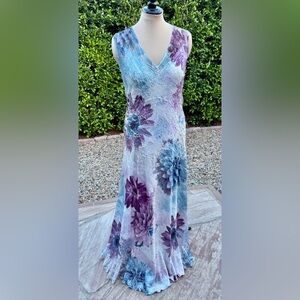 New Komarov Dress XL Gown Blue Floral